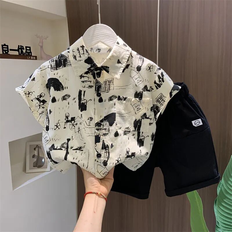 Baby Clothing Drawing - 2024 Summer New Boys' Clothing Sets