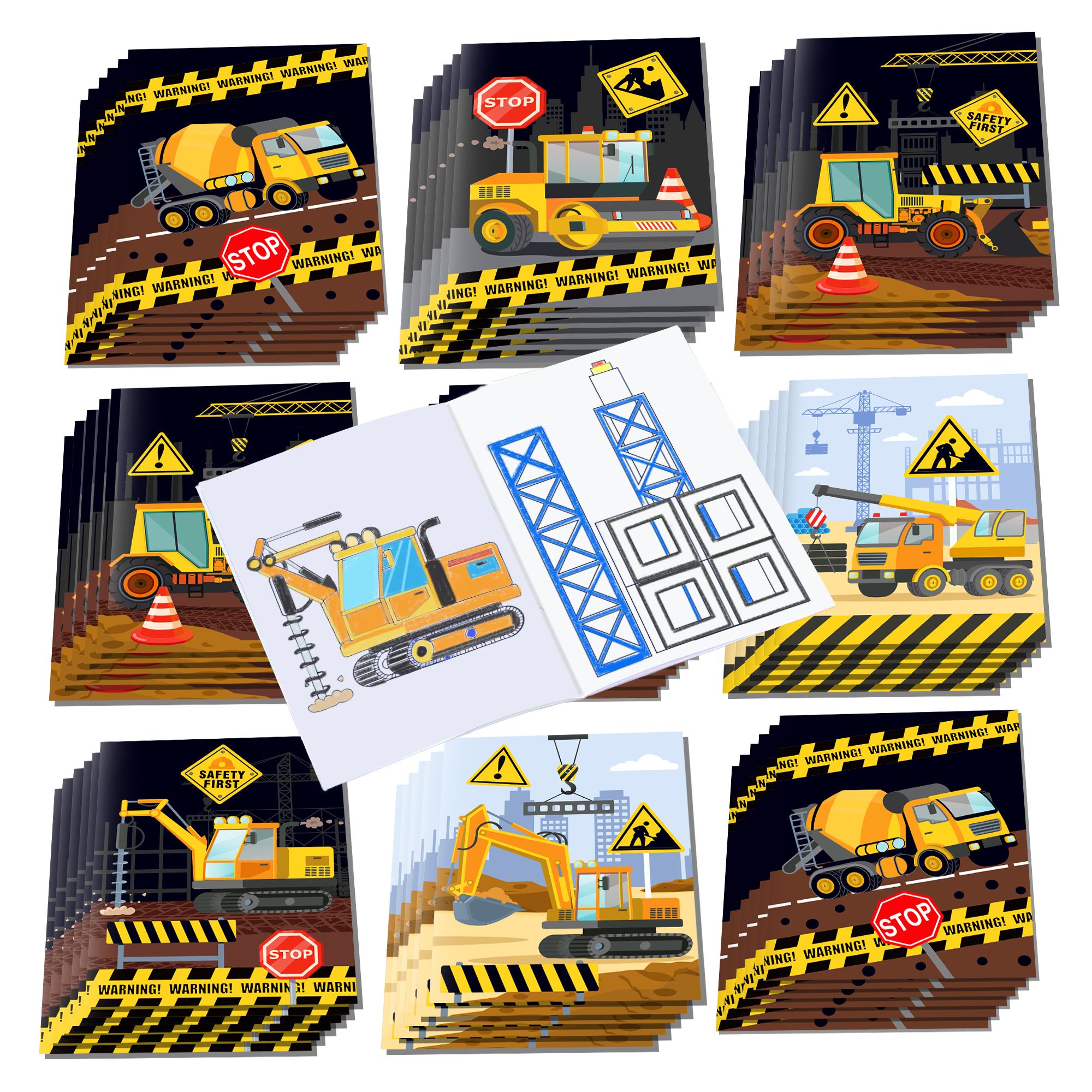 Baby Clothing Drawing - 12pcs Kids Toys Cartoon Construction Truck