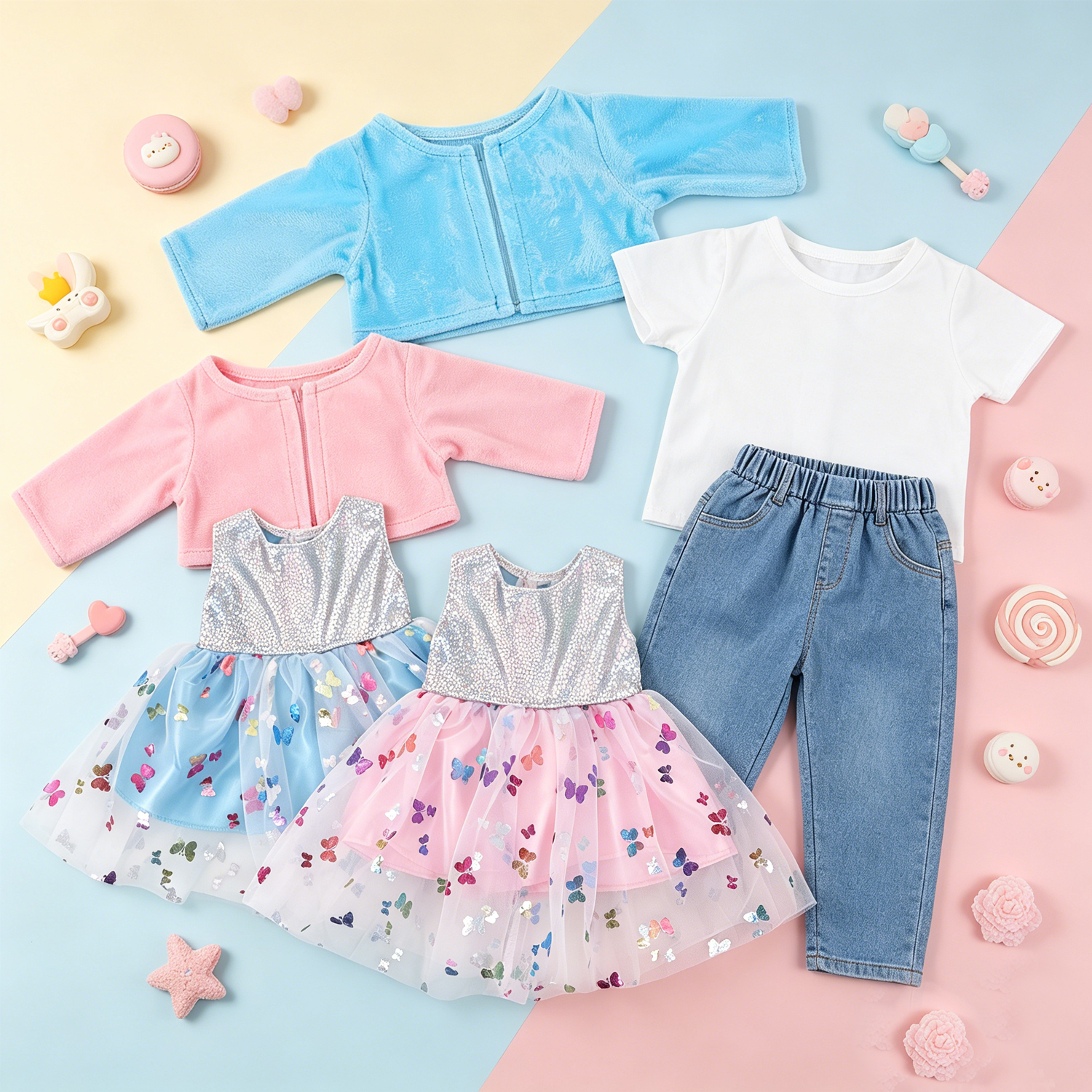 Cute 18 Inch Doll Clothes Set  - Knit Cardigan Infant ulasan dan harga