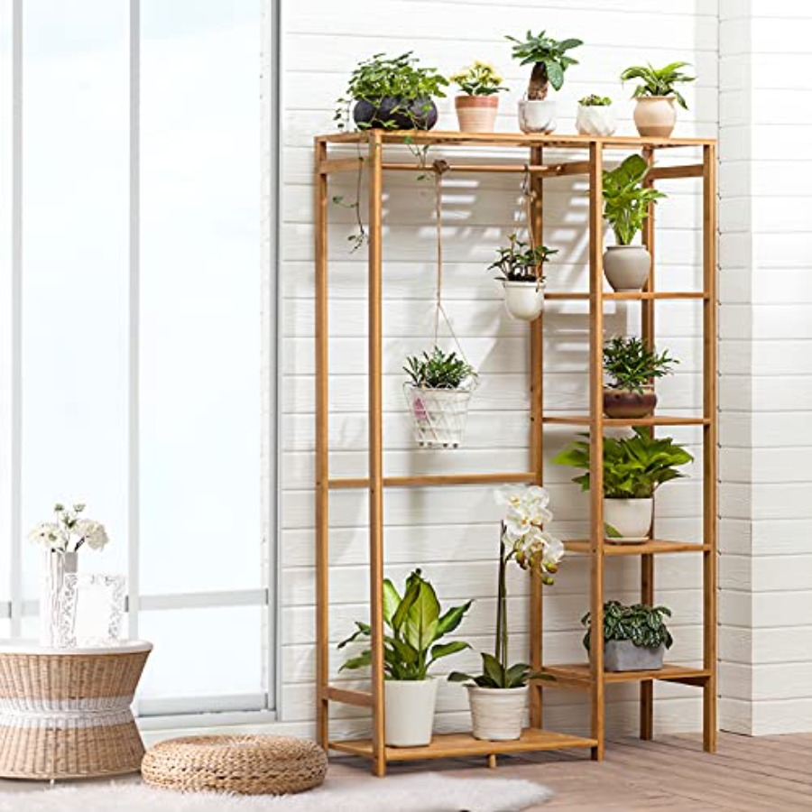 Bamboo Clothing Rack with 6 Ti - Baby Clothing Wardrobe ulasan dan harga
