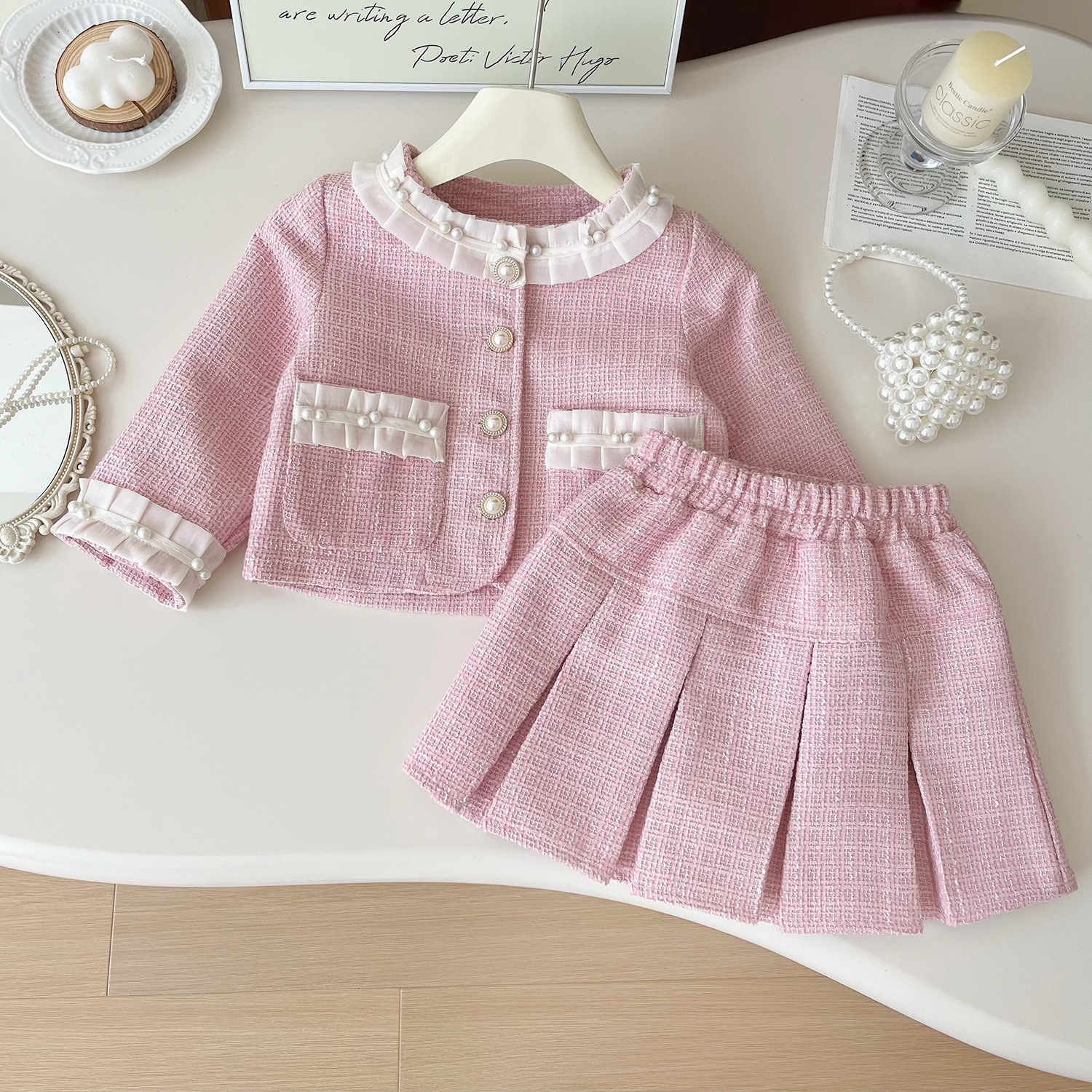 Tweed Pink Girl Boutique Outfi - Baby Clothing Boutique ulasan dan harga