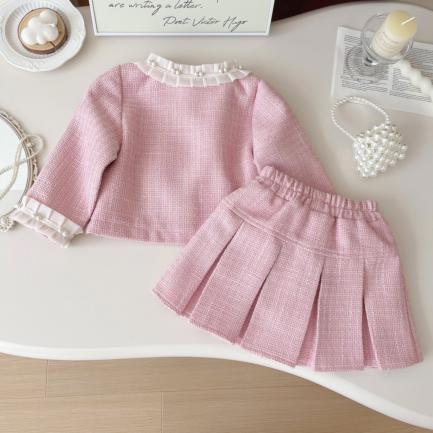 Tweed Pink Girl Boutique Outfi - Baby Clothing Boutique ulasan dan harga