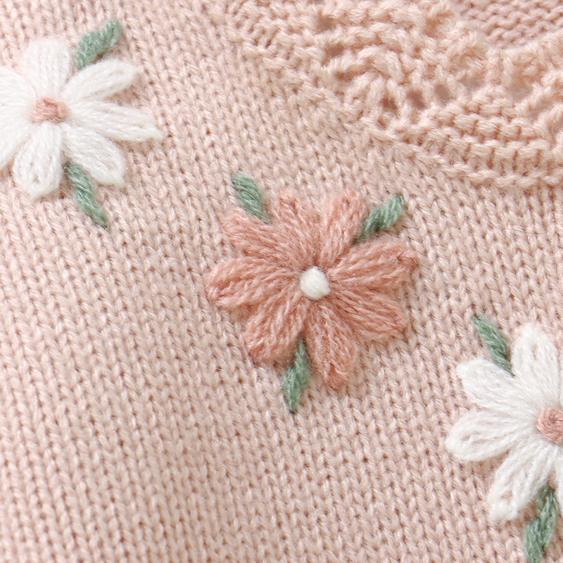 Pink Baby Girl Floral Sweaters - Knit Cardigan Infant ulasan dan harga