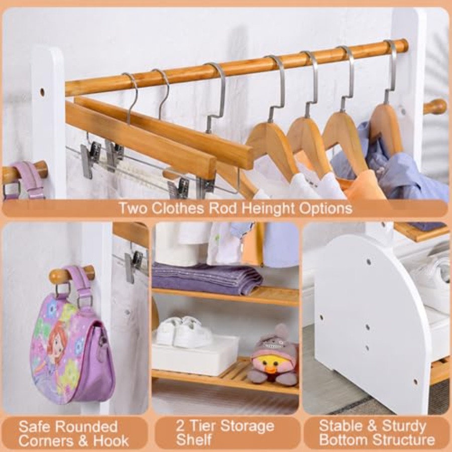 Clothing Rack with Adjustable  - Baby Clothing Wardrobe ulasan dan harga