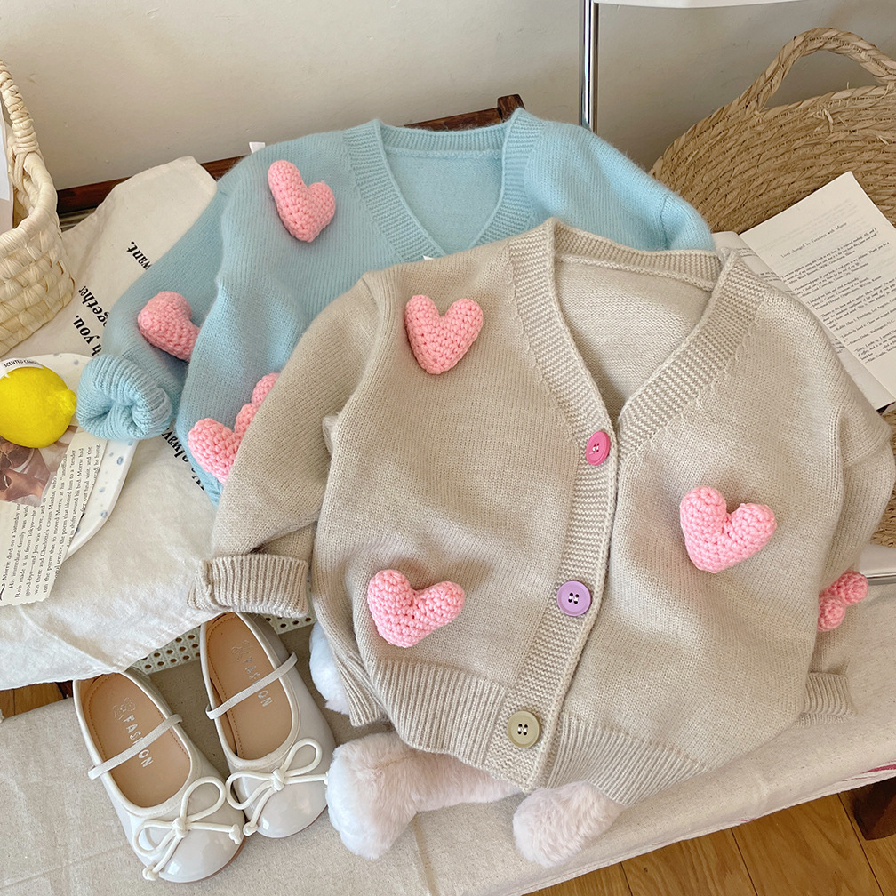 Girls Sweaters Coat Three-Dime - Knit Cardigan Infant ulasan dan harga