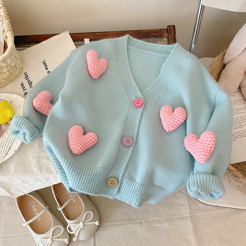 Girls Sweaters Coat Three-Dime - Knit Cardigan Infant ulasan dan harga