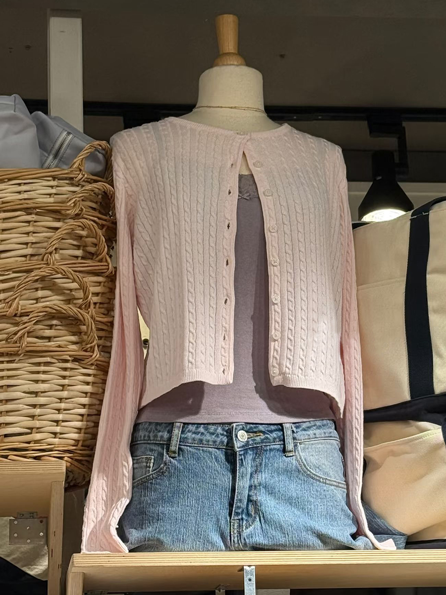 Twist Flower Baby Pink Sweater - Knit Cardigan Infant ulasan dan harga