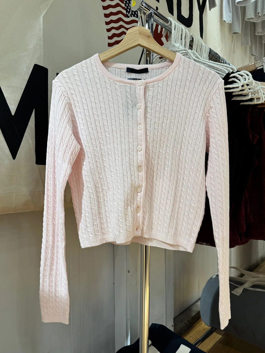 Twist Flower Baby Pink Sweater - Knit Cardigan Infant ulasan dan harga