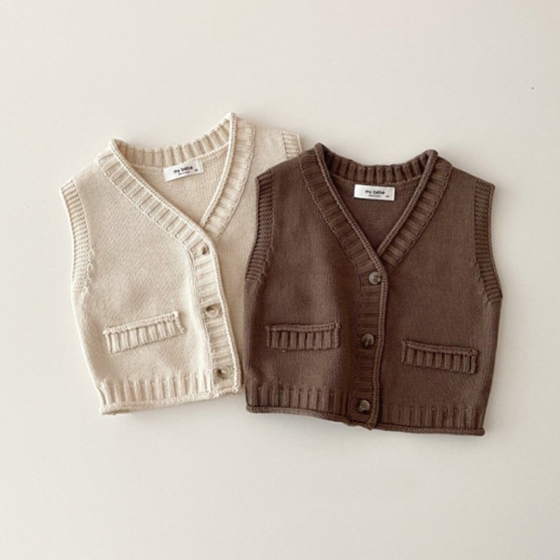 2025 Autumn New Baby Sleeveles - Knit Cardigan Infant ulasan dan harga