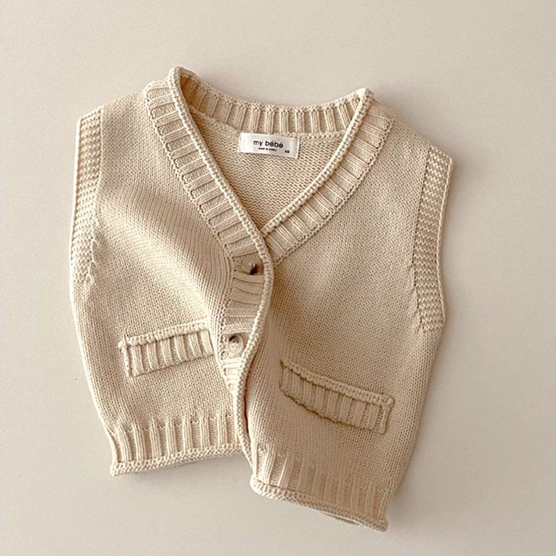 2025 Autumn New Baby Sleeveles - Knit Cardigan Infant ulasan dan harga